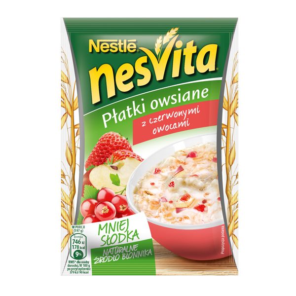 Nowości spożywcze kwiecień: Nesvita, płatki owsiane z czerwonymi owocami
