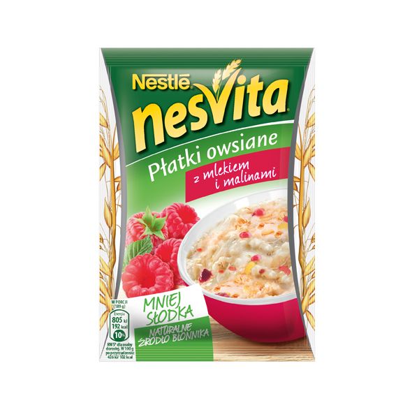 Nowości spożywcze kwiecień: Nesvita, płatki owsiane z mlekiem i malinami