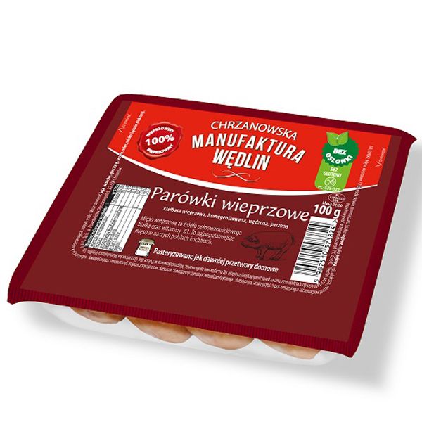 Nowości spożywcze kwiecień: parówki wieprzowe, Chrzanowska Manufaktura Wędlin