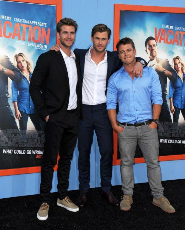 Chris Hemsworth, Liam Hemsworth, Luke Hemsworth na premierze filmu Vacation
