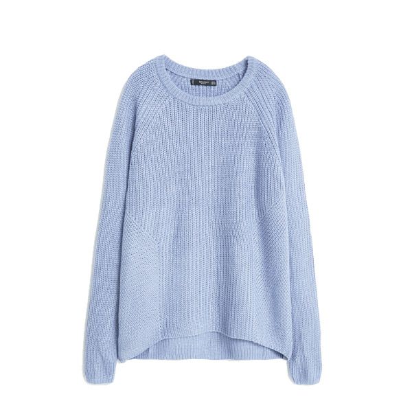 Błękitny sweter Mango, cena, ok. 89,90 zł