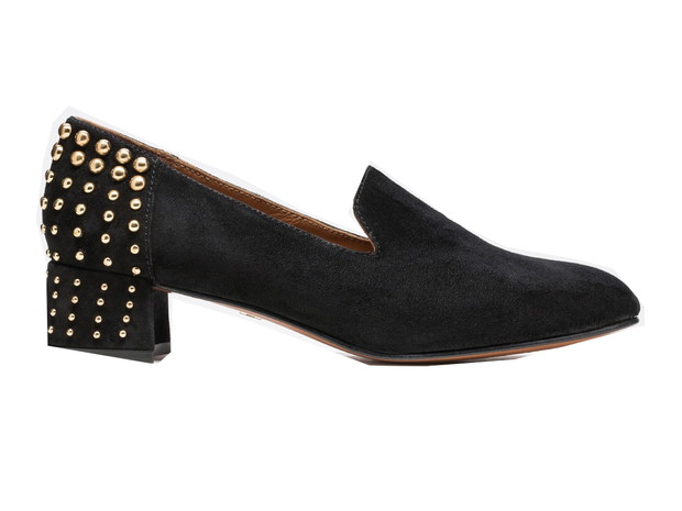 Buty zamszowe ze zlotymi nitami Kazar, cena ok. 499 zł