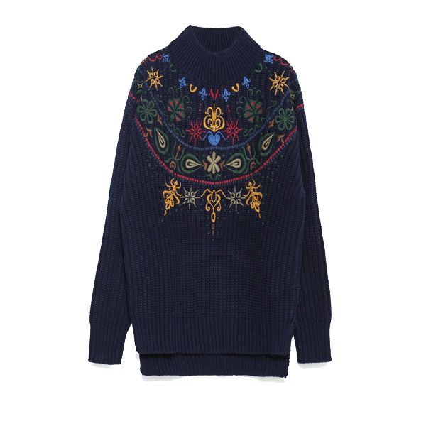 Granatowy sweter Zara, cena, ok. 199 zł