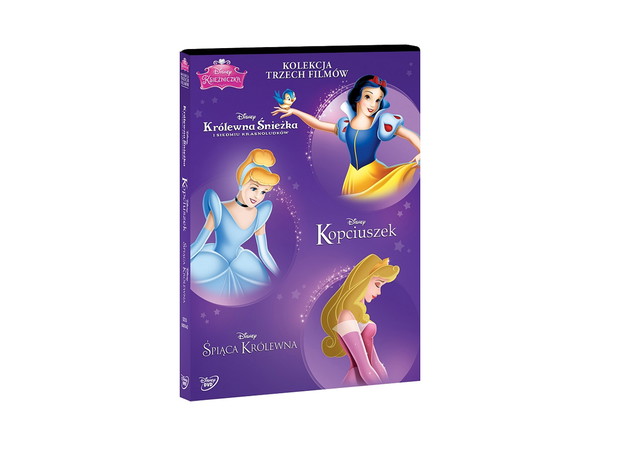 Księżniczki Disneya. Pakiet: Kopciuszek, Śpiąca Królewna, Królewna Śnieżka i siedmiu krasnoludków. DVD, cena: 87,99 zł