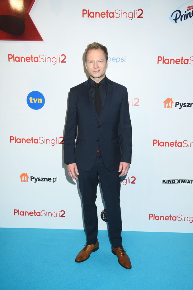 Maciej Stuhr na premierze filmu „Planeta Singli 2”