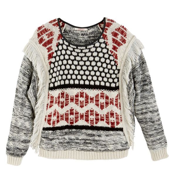 Wzorzysty sweter z frędzlami Camaieu, cena, ok. 169 zł