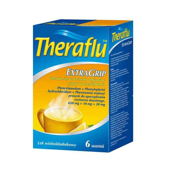 Theraflu extra grip, cena 13 zł (opakowanie 6 saszetek)