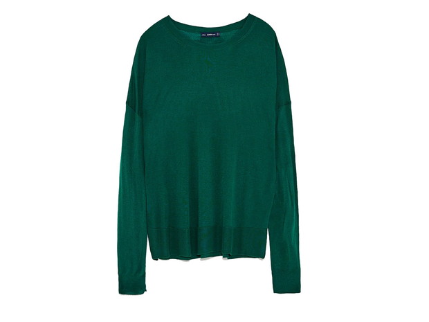 Zielony sweter Zara, cena, ok. 59,90 zł