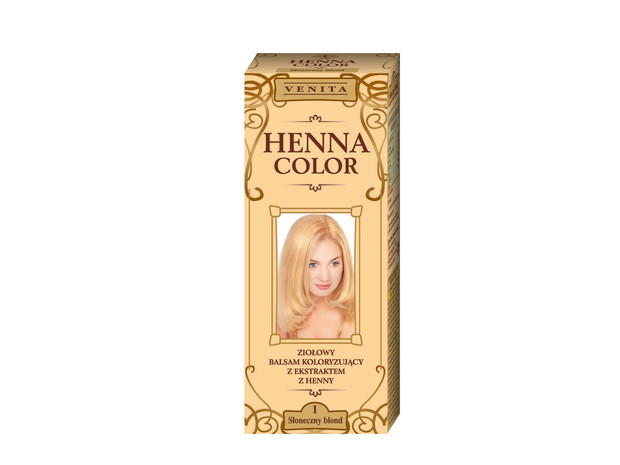 Ziołowy balsam koloryzujący z ekstraktem z henny, Słoneczny blond, Venita, cena ok. 8,50 zł