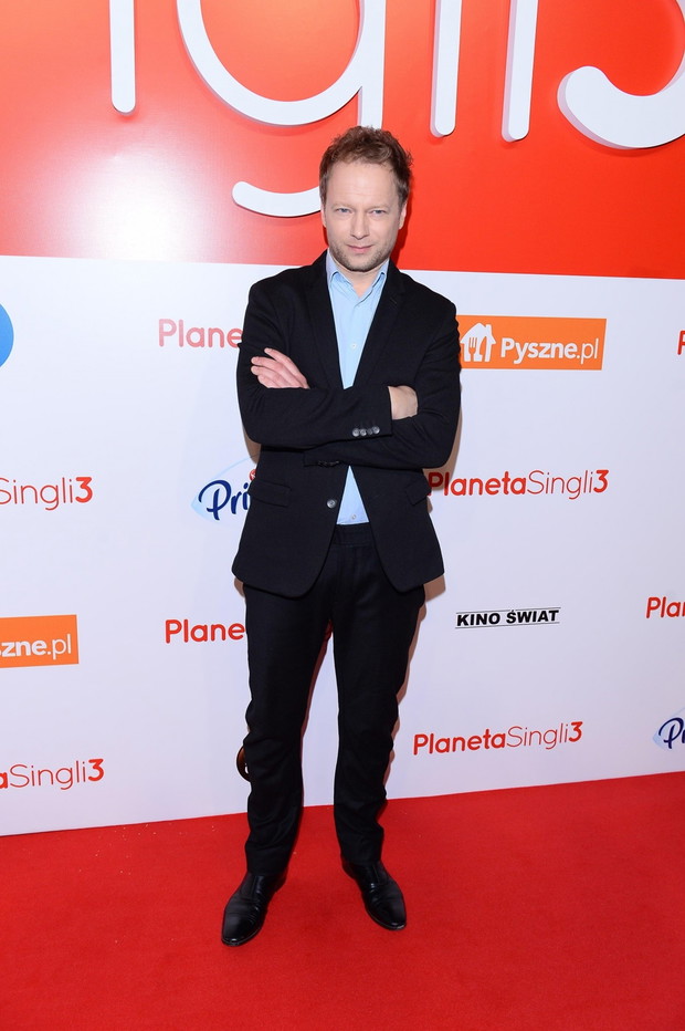 Maciej Stuhr na premierze filmu „Planeta singli 3”