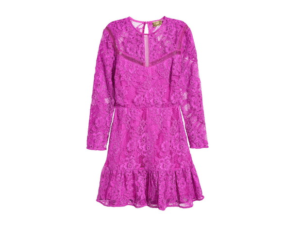 Różowa sukienka z koronki, H&M, cena ok. 229,00 zł