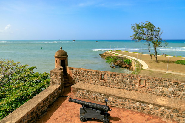 View from Fortaleza San Felipe over the sea, Puerto Plata, Dominican Republic.