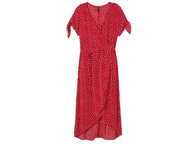 Czerwona sukienka w groszki, Zara, cena ok. 99,90zł