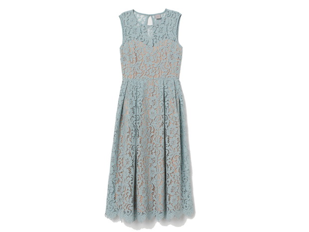 Niebieska sukienka midi H&M, cena, ok. 279,99 zł