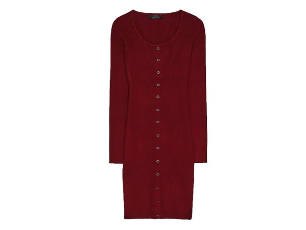 Sukienka w prążki z zatrzaskami, Bershka, cena ok. 89,90 zł