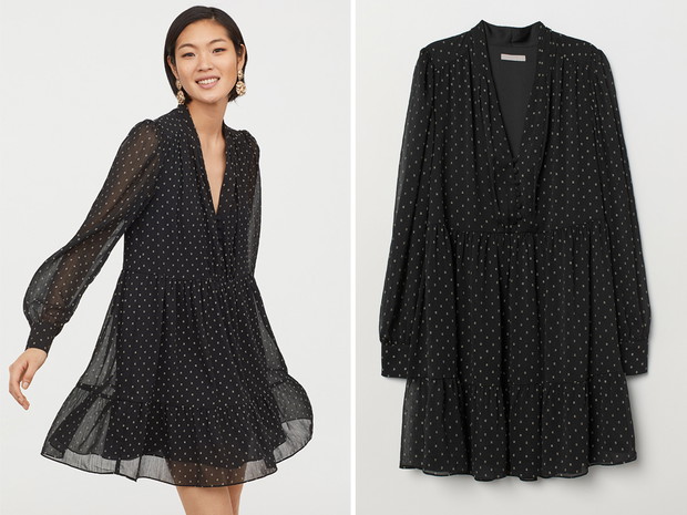 Czarna sukienka z długimi rękawami H&M, cena, ok. 149,90 zł