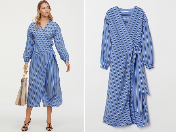 Kopertowa sukienka midi H&M, cena, ok. 79,99 zł
