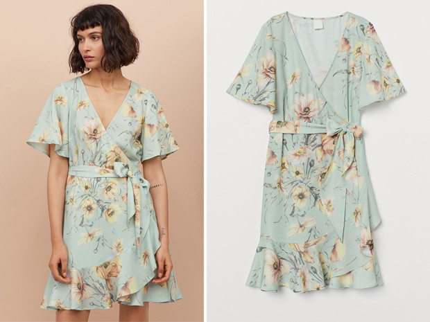 Kopertowa sukienka w kwiaty H&M, cena, ok. 129,99 zł