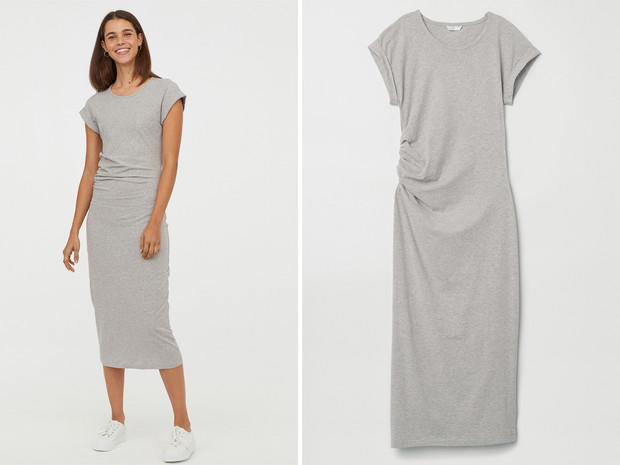 Szara sukienka midi H&M, cena, ok.