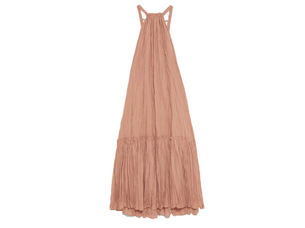 Sukienka maxi w kolorze pudrowego różu, Zara, cena ok. 139,00 zł
