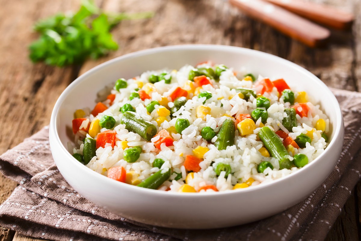 risotto z marchewki i zielonym groszkiem