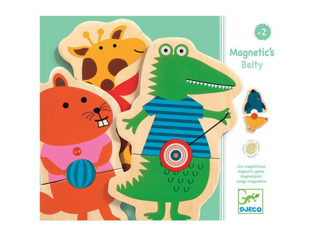 Drewniane puzzle magnetyczne Djeco, cena 84 zł