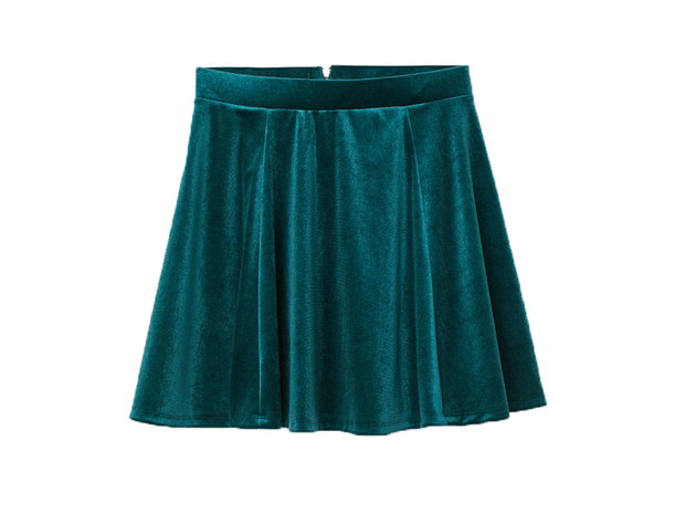 Welurowa spódnica rozkloszowana, H&M, cena ok. 29,90 zł