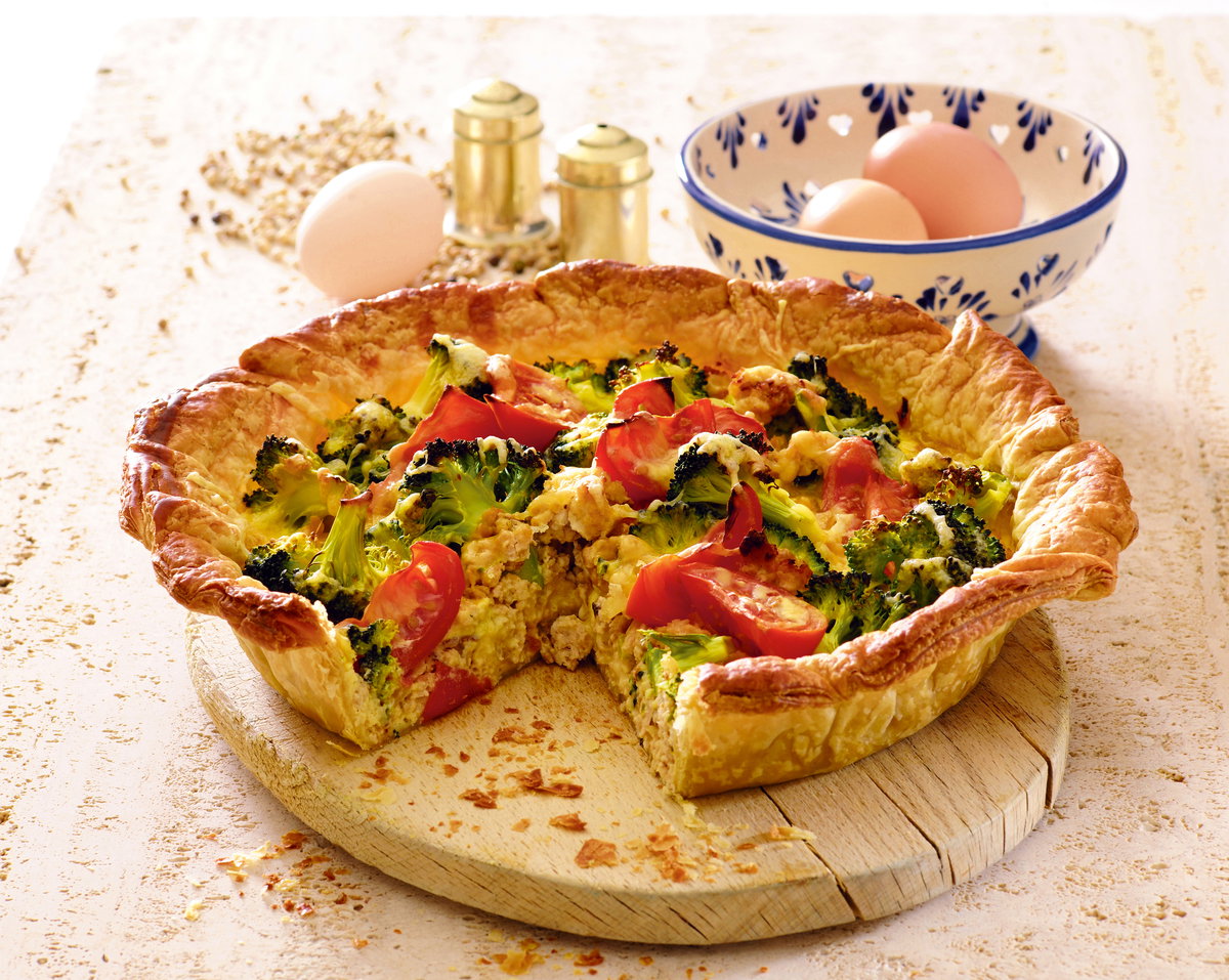 Tarta z mięsem i brokułem