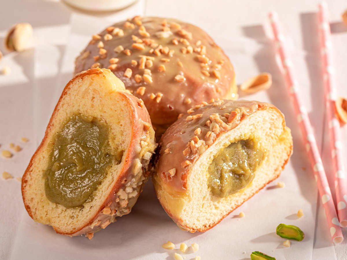 Pączki z kremem pistacjowym z frytkownicy beztłuszczowej