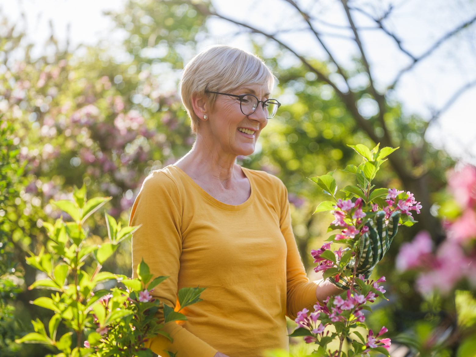 Senior woman gardening