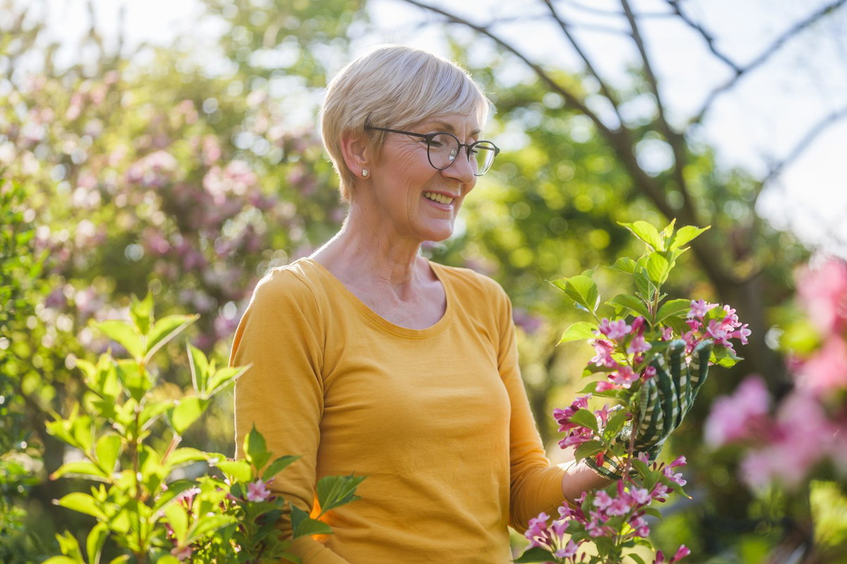 Senior woman gardening