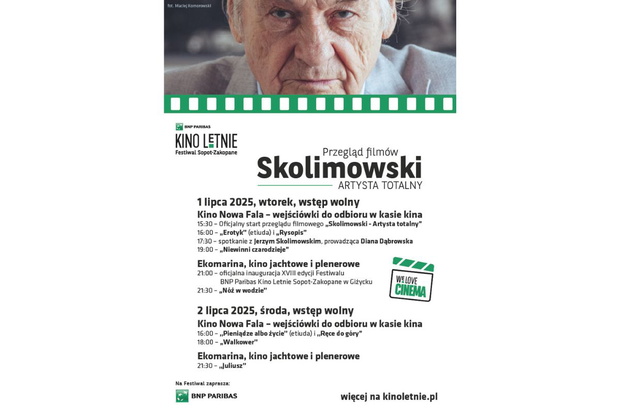 W giżyckim kinie Nowa Fala odbędzie się przegląd twórczości artysty pt. „Skolimowski – Artysta Totalny”