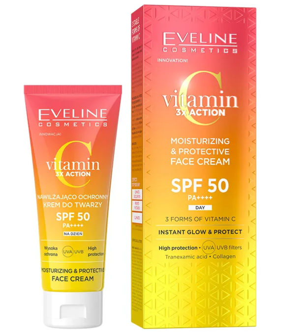 Eveline Cosmetics krem do twarzy z SPF 50 i witaminą C