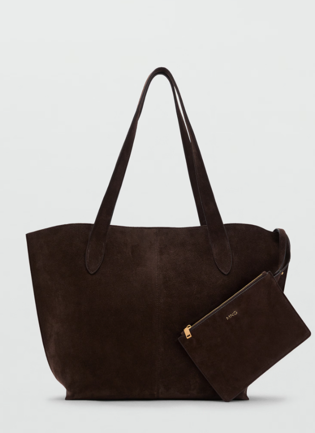 Zamszowa torba shopper z Mango