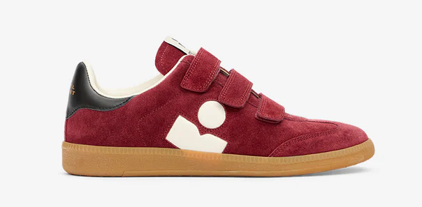 Burgundowe sneakersy na rzepy Isabel Marant