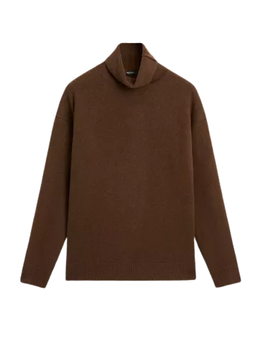 Sweter z mieszanki wełny w kolorze toffi - Massimo Dutti