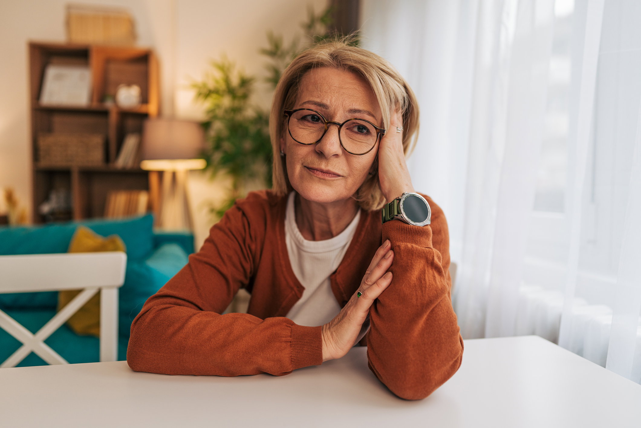 Senior woman feeling sad and depressed at home
