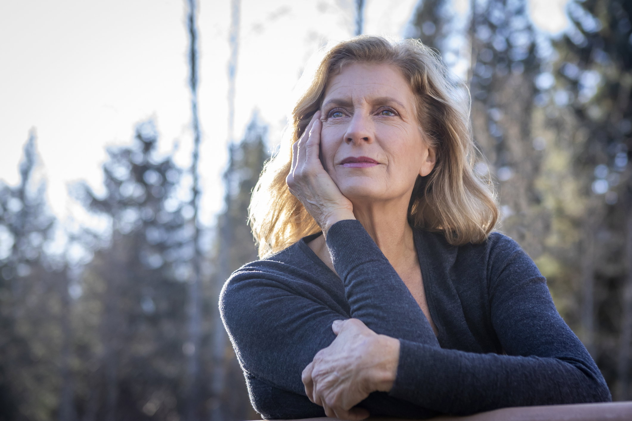 Portrait of senior woman outdoors.