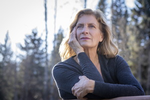 Portrait of senior woman outdoors.