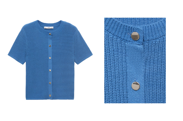 Kardigan z krótkim rękawem w kolorze French Blue z Mango