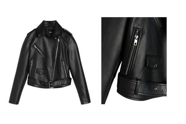 Biker jacket z imitacji skóry na wyprzedaży w Sinsay za 45,99 zł