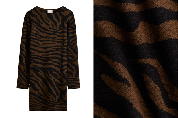 Żakardowa sukienka z H&M w stylu retro