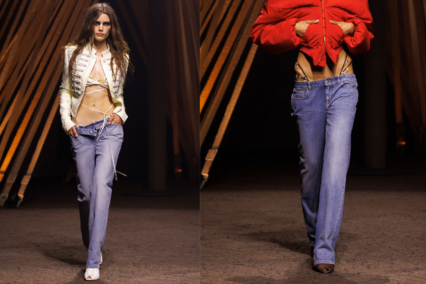 Bumster jeans z kolekcji Alexander McQueen wiosna-lato 2026