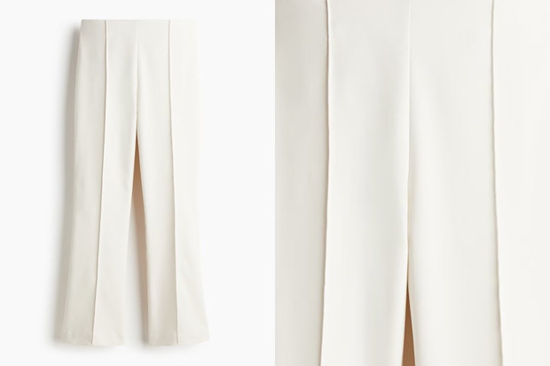 Długie tkaninowe spodnie z wysokim stanem z H&amp;M