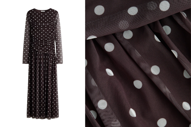 Drapowana siateczkowa sukienka retro z H&amp;M