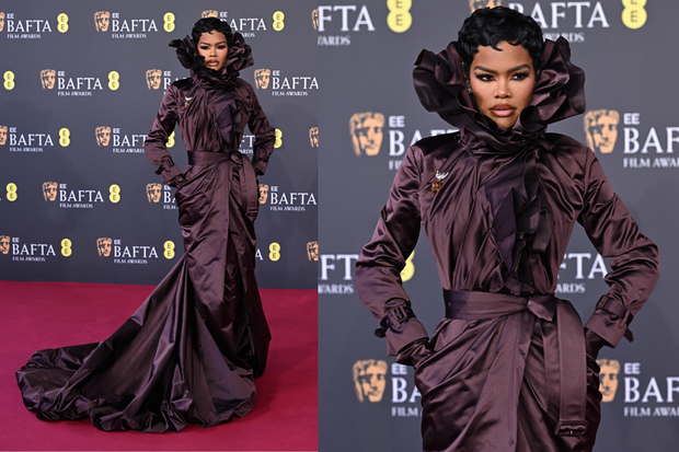 Teyana Taylor w teatralnej kreacji Burberry