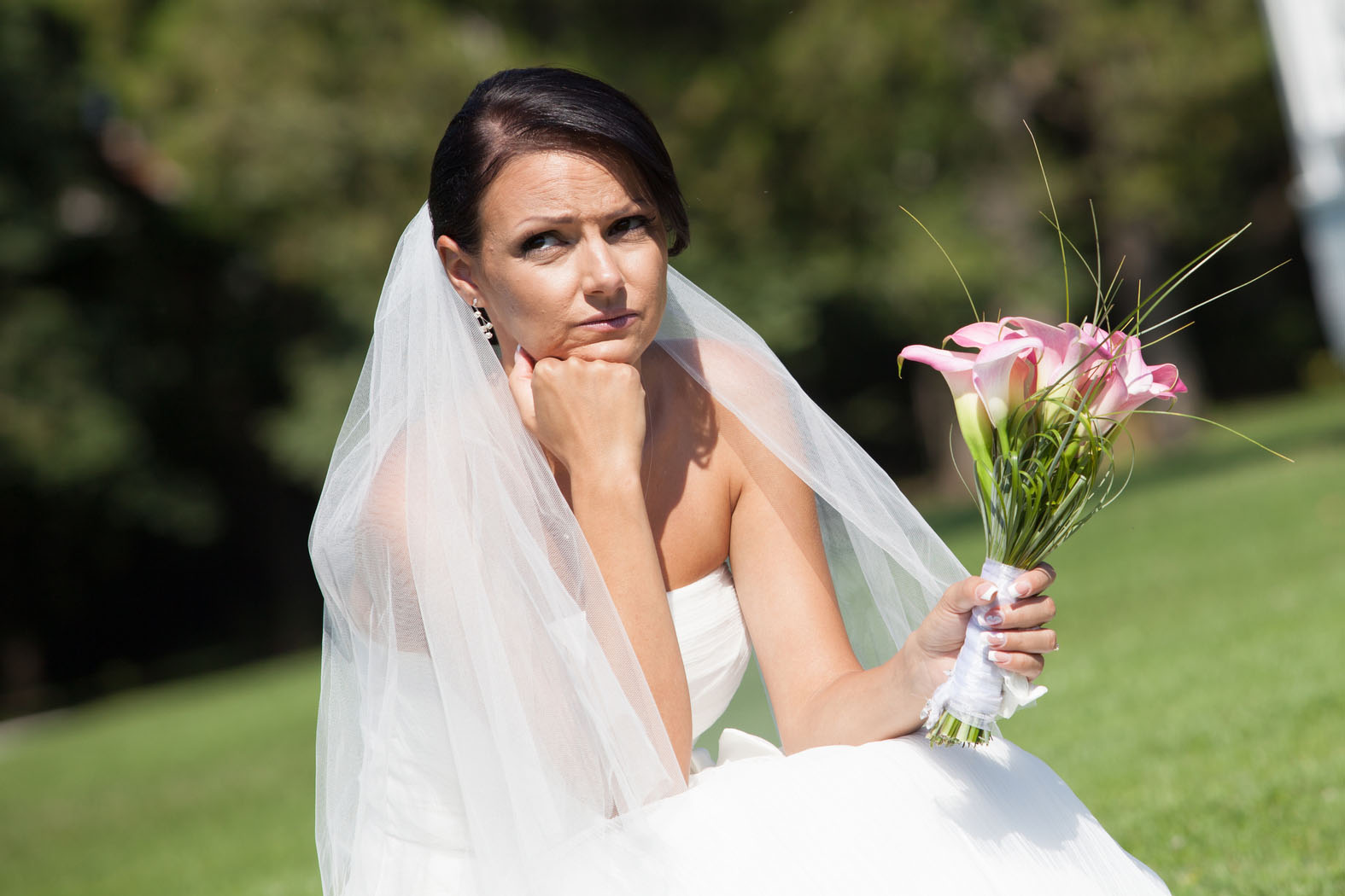 Unhappy bride