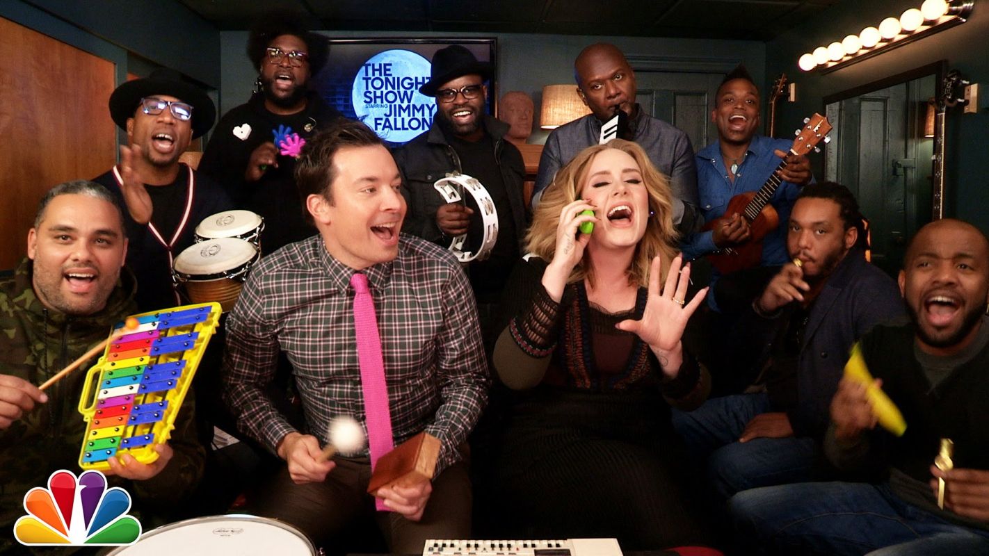 Adele, Jimmy Fallon, The Roots i dziecięce instrumenty: genialna wersja "Hello"