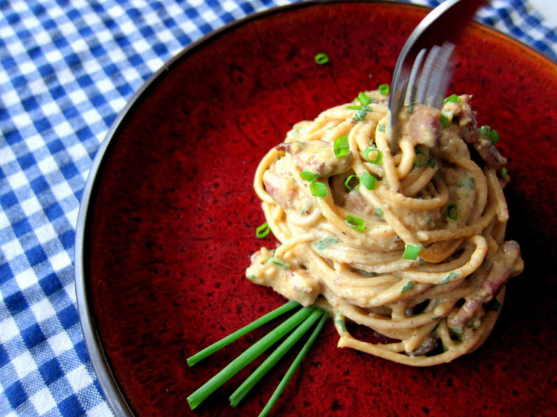 Odchudone spaghetti carbonara