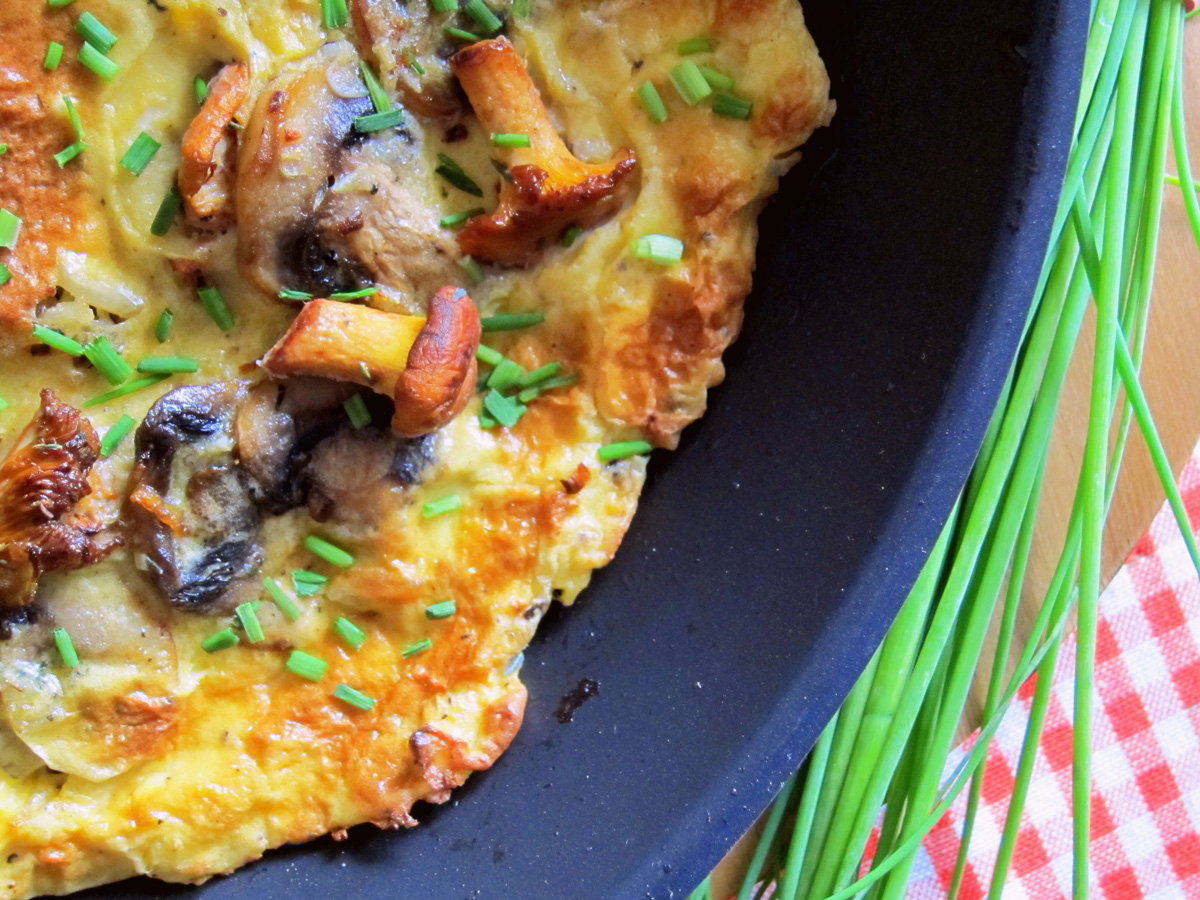omlet z grzybami